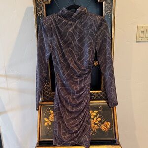 Cinq à Sept Black and Gray Long Sleeve Dress